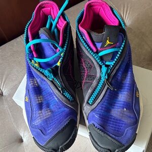 Jordan men Blue and Pink Sneakers